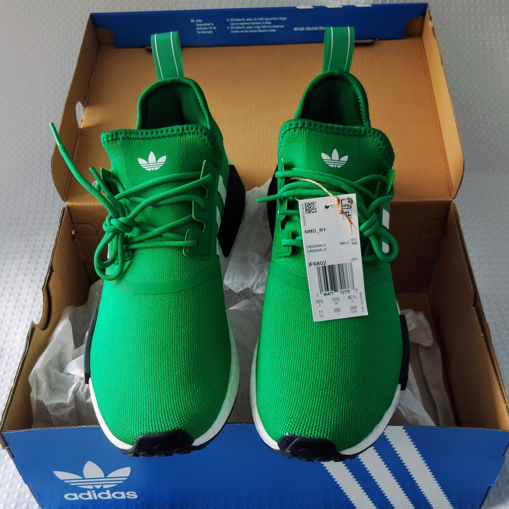 Adidas Mens Green NMD_R1 Casual Sneakers